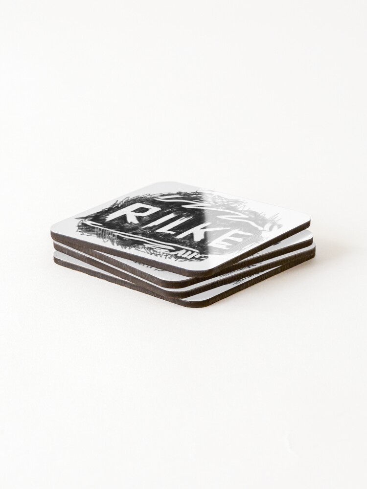 Thumbnail 4 of 5, Coasters (Set of 4), Poetry: Rainer Maria Rilke designed and sold by badlydrawnbabe.