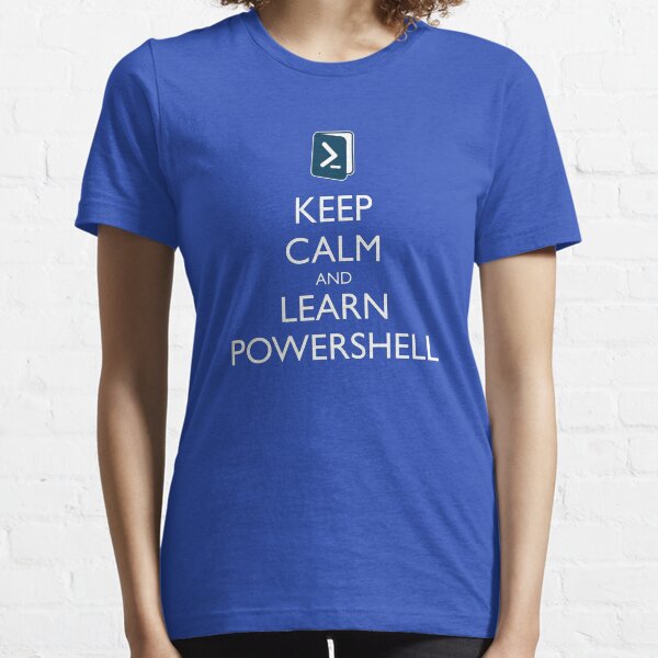 Vista previa del artículo con la obra «Mantenga la calma y aprenda Powershell», diseñado y vendido por Afterlives.