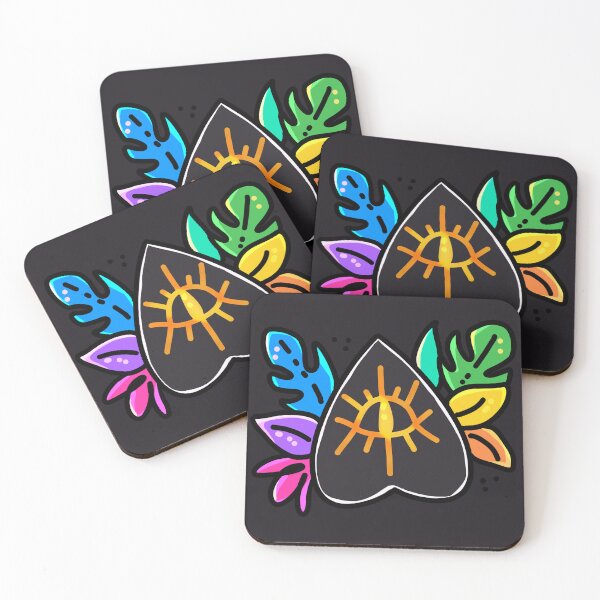 Item preview, Witchy Ouija Spirit Board Planchette & Leaves (Rainbow) designed and sold by almaasi.