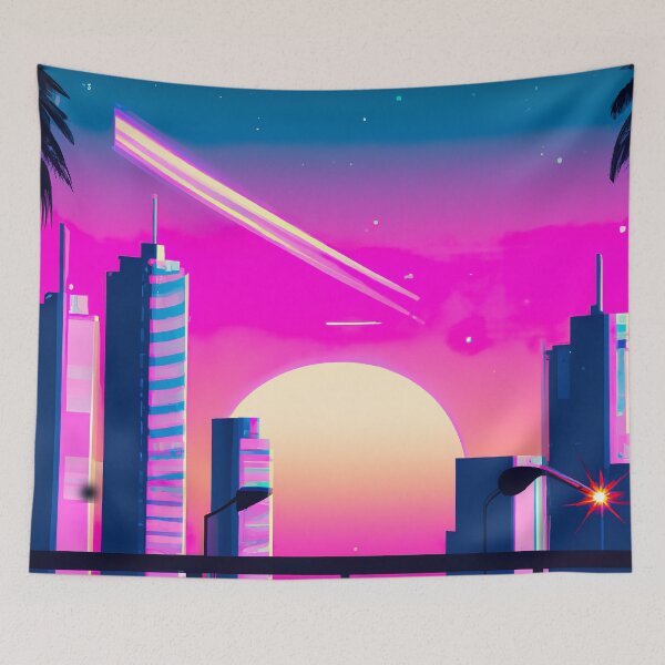 Item preview, City skyline with sunset designed and sold by citypopstudio.