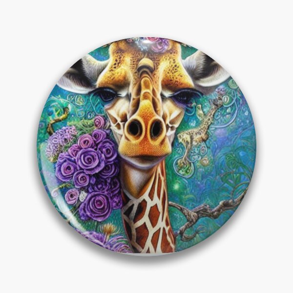 Item preview, African Giraffe, Giraffe in Flower mane designed and sold by Huesoffun.
