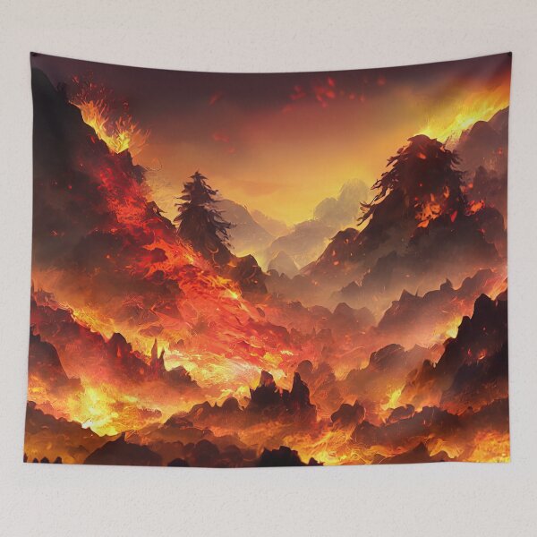 Item preview, Watch the World Burn -  Genshin Impact Element Fire Pyro - 4K Wallapaer Landscape designed and sold by Fregoulix.