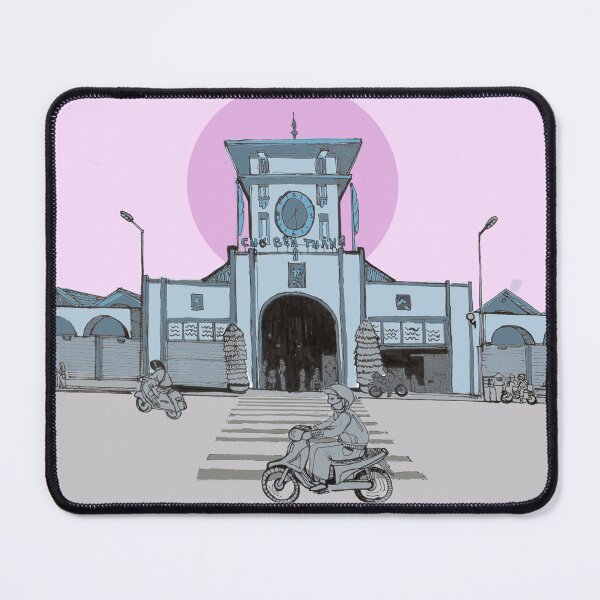 Item preview, Ben Thanh Market Saigon Vietnam Illustration designed and sold by Wall-Art-Sketch.