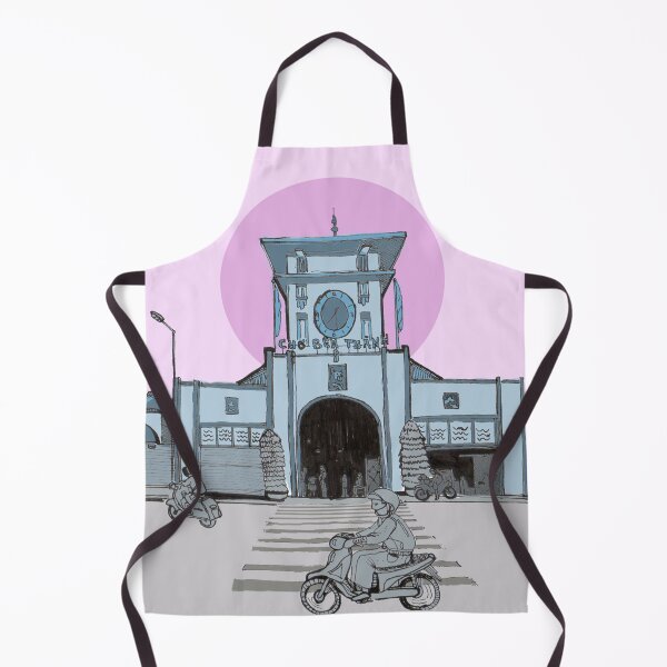 Item preview, Ben Thanh Market Saigon Vietnam Illustration designed and sold by Wall-Art-Sketch.