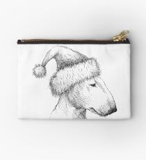 Bullterrier in Santa hat. Ho-ho-ho :) Studio Pouch