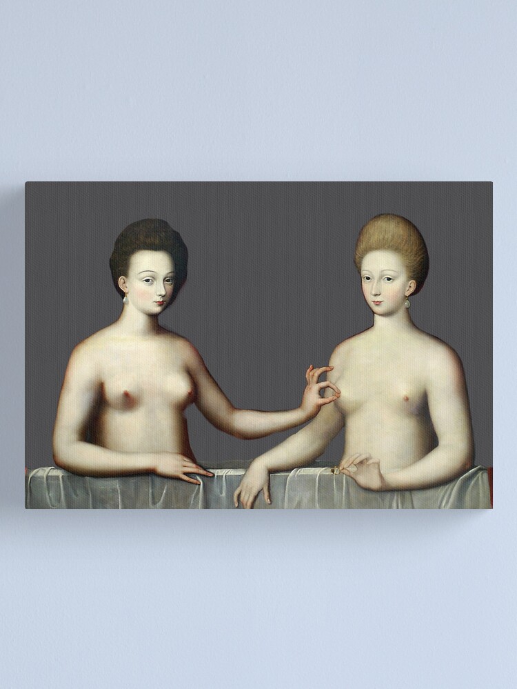 Thumbnail 2 of 3, Canvas Print, Gabrielle d'Estrées and One of Her Sisters designed and sold by Dodi Ballada.