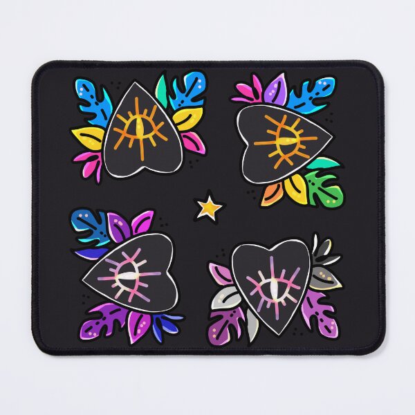 Item preview, Sticker Set / Witchy Ouija Spirit Board Planchette & Leaves (Bisexual / Pansexual / Gay / Asexual) designed and sold by almaasi.