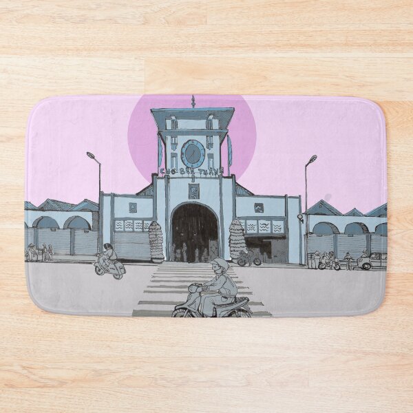 Item preview, Ben Thanh Market Saigon Vietnam Illustration designed and sold by Wall-Art-Sketch.