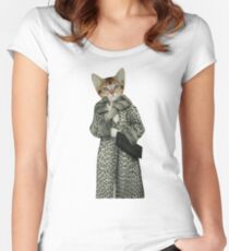 Kitten Dressed as Cat Women's Fitted Scoop T-Shirt