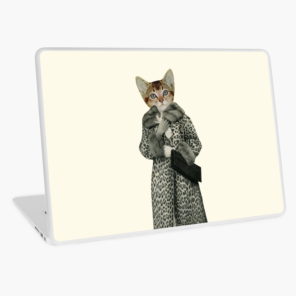 Kätzchen gekleidet als Katze Laptop Folie