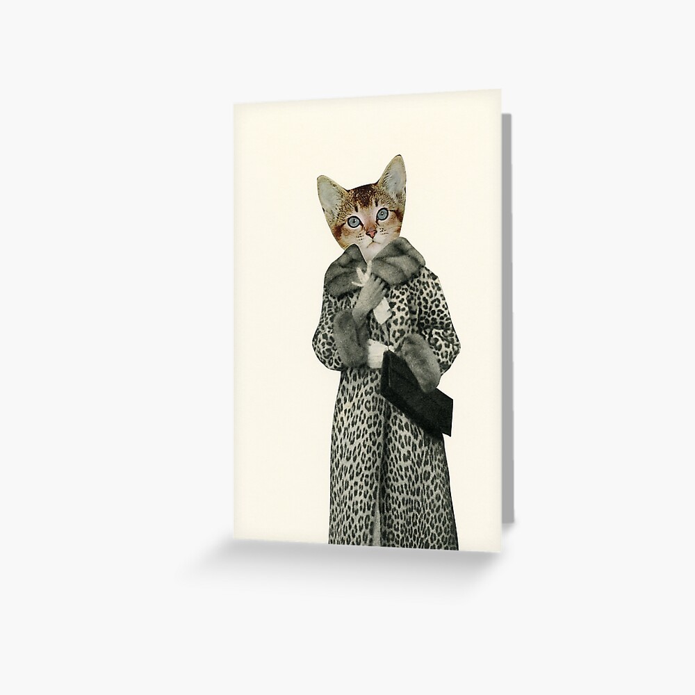 Kätzchen gekleidet als Katze Grußkarte