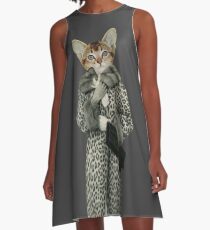 Kitten Dressed as Cat A-Line Dress