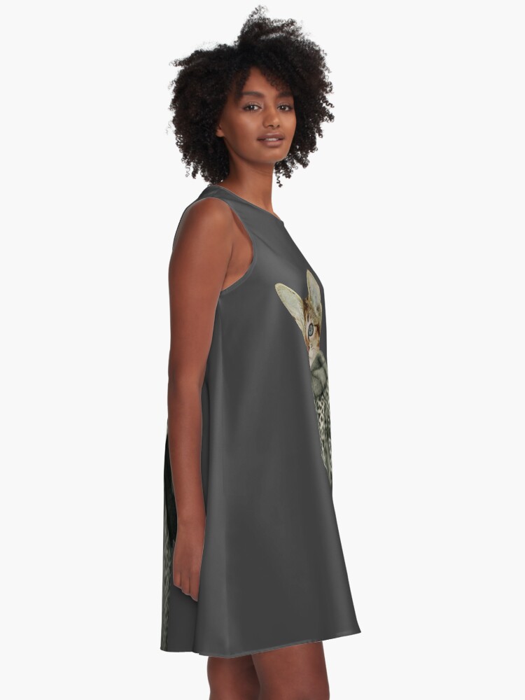 Alternate view of Kitten Dressed as Cat A-Line Dress