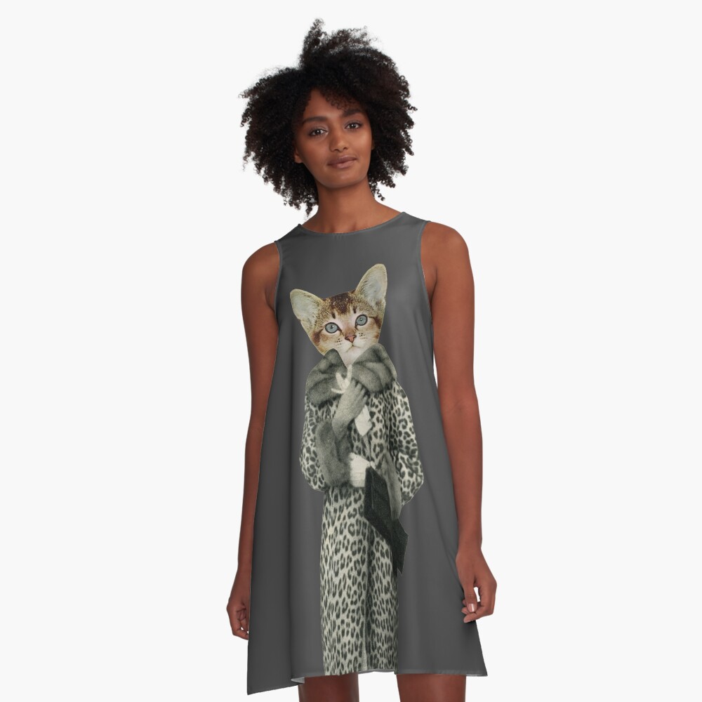 Kitten Dressed as Cat A-Line Dress