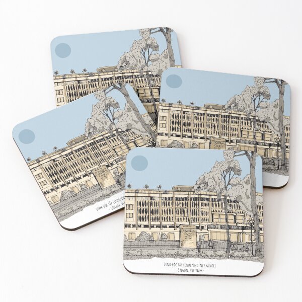 Item preview, Independence Palace (Dinh Độc Lập) Saigon Vietnam Illustration designed and sold by Wall-Art-Sketch.
