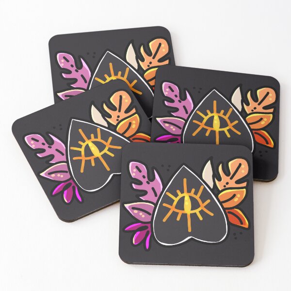 Item preview, Witchy Ouija Spirit Board Planchette & Leaves (Lesbian Flag) designed and sold by almaasi.