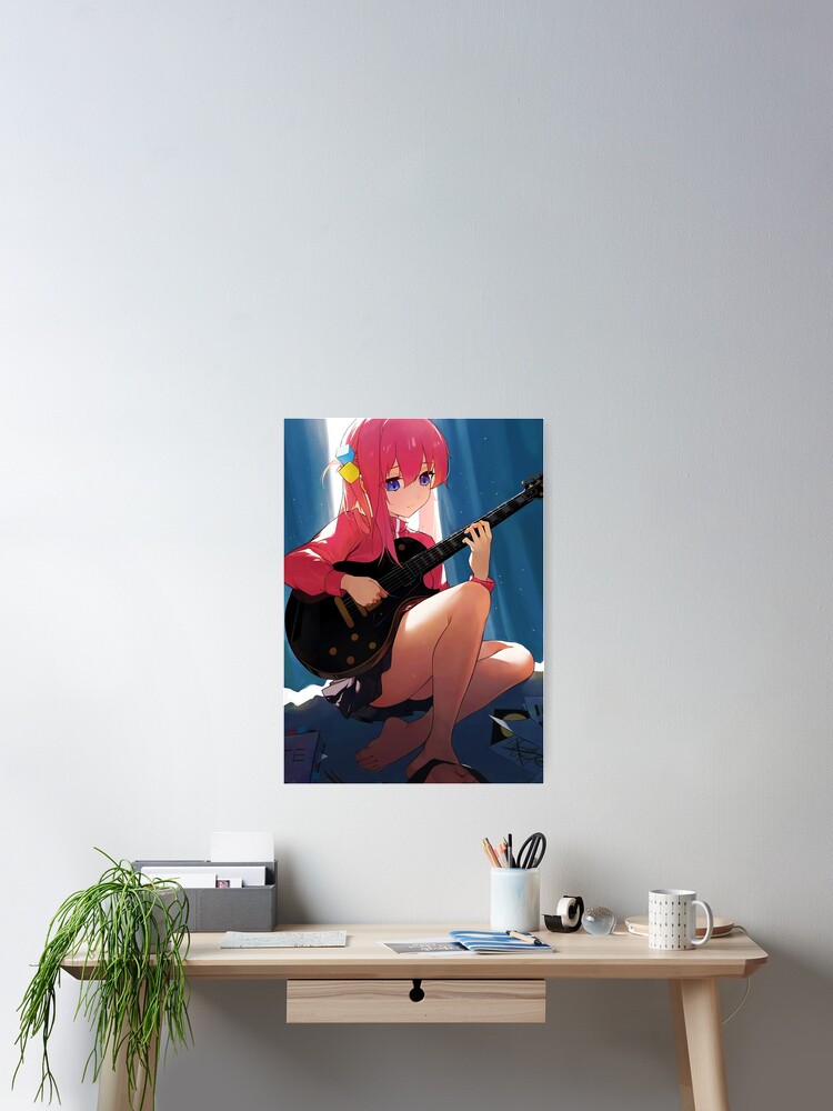 Aperçu 2 sur 3. Poster avec l'œuvre Hitori Gotou Fille Mignon Anime créée et vendue par doracassidyy766.