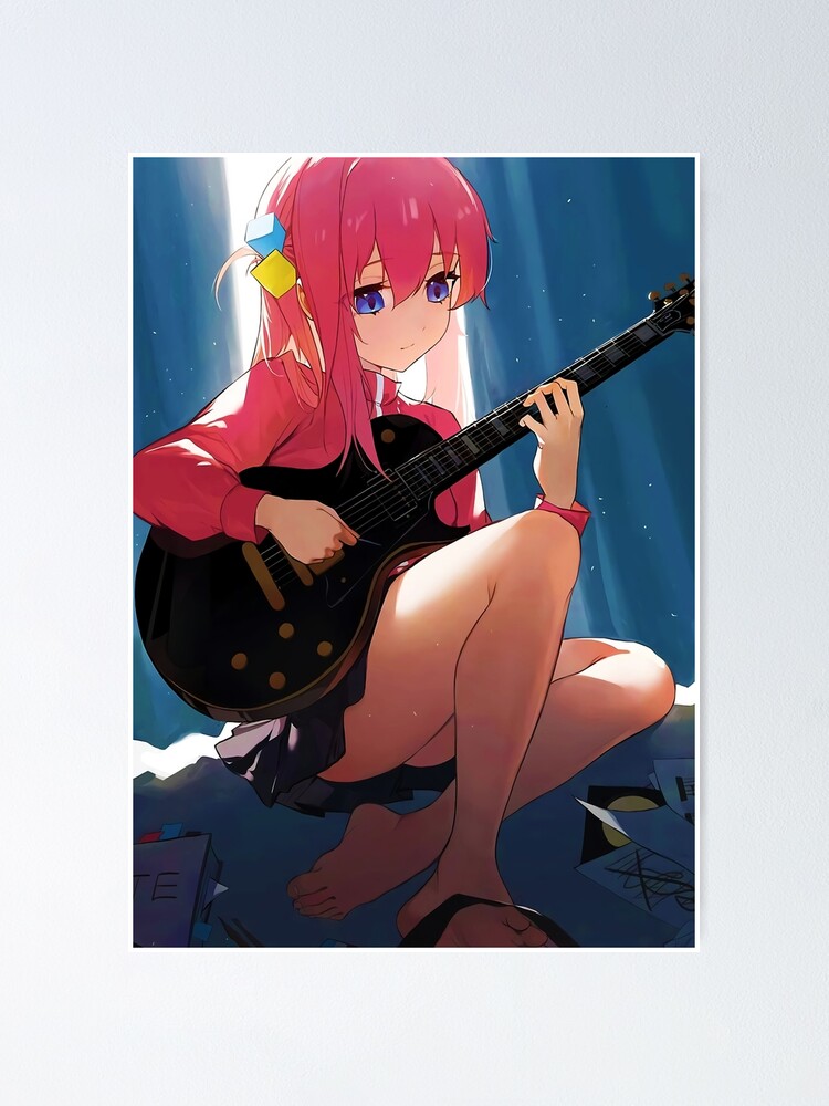 Aperçu 1 sur 3. Poster avec l'œuvre Hitori Gotou Fille Mignon Anime créée et vendue par doracassidyy766.