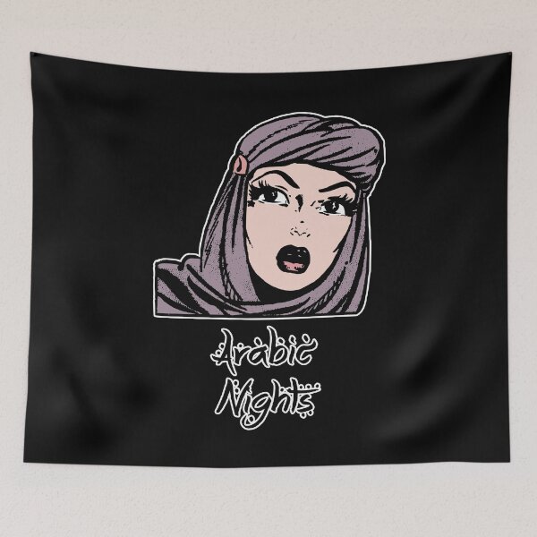 Item preview, 'Arabic Nights' Hijab Girl - Retro Illustration Design for T-shirts, mugs, phone cases and other accessories designed and sold by Ridiculam Toga.