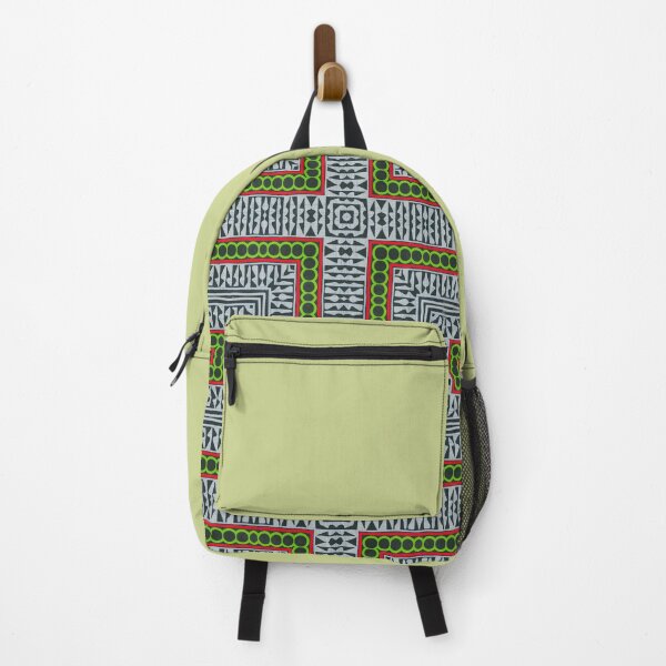Item preview, Visafrica Redbubble Ndope and sage green wax backpack designed and sold by VISAFRICA.