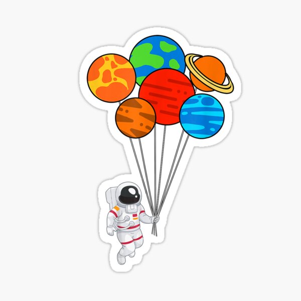 Astronaut Holding Balloons Sticker