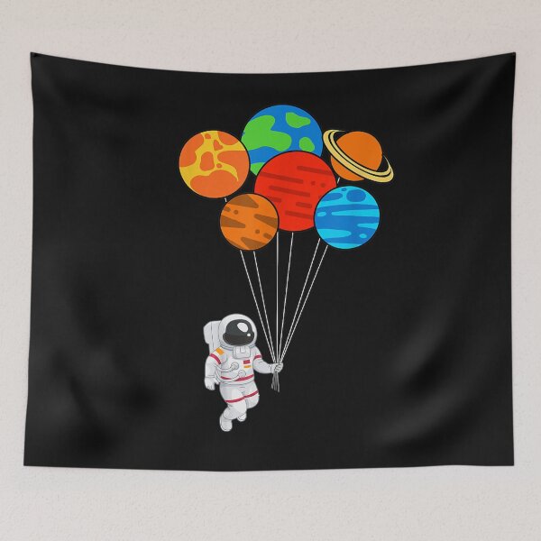 Item preview, Astronaut Holding Planet Balloons - Astronaut holding planet balloons solar system space designed and sold by NabShirts ⭐⭐⭐⭐⭐.