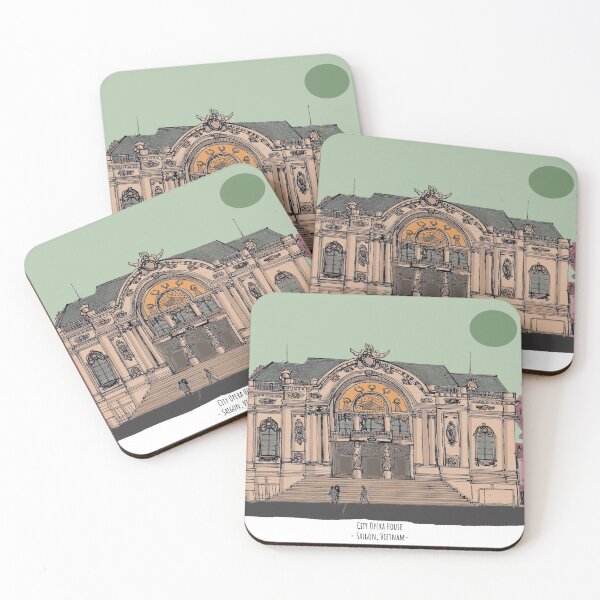 Item preview, City Opera House Saigon Vietnam Illustration designed and sold by Wall-Art-Sketch.