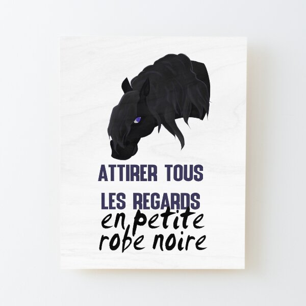 Jument petite robe noire Impression montée sur bois