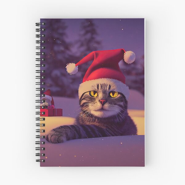 Item preview, Cute cat wearing a santa claus hat designed and sold by MimozaStudio.