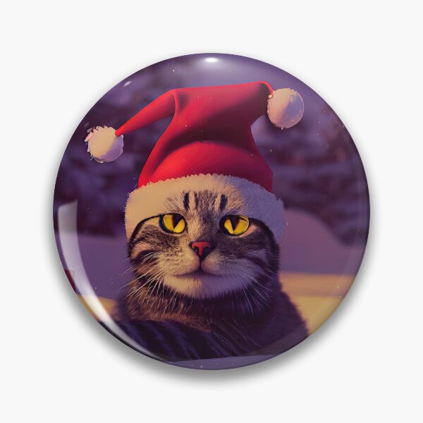 Item preview, Cute cat wearing a santa claus hat designed and sold by MimozaStudio.