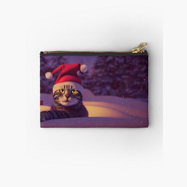 Item preview, Cute cat wearing a santa claus hat designed and sold by MimozaStudio.