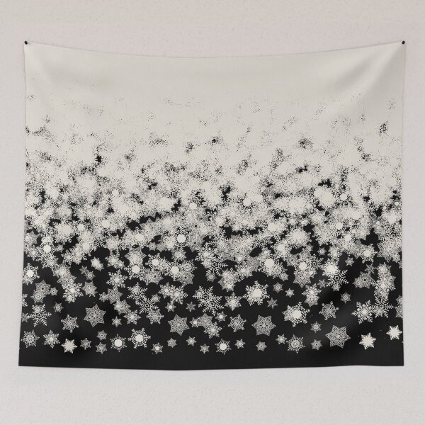 Item preview, Blizzard - Snowflakes on a black background designed and sold by illustratious.