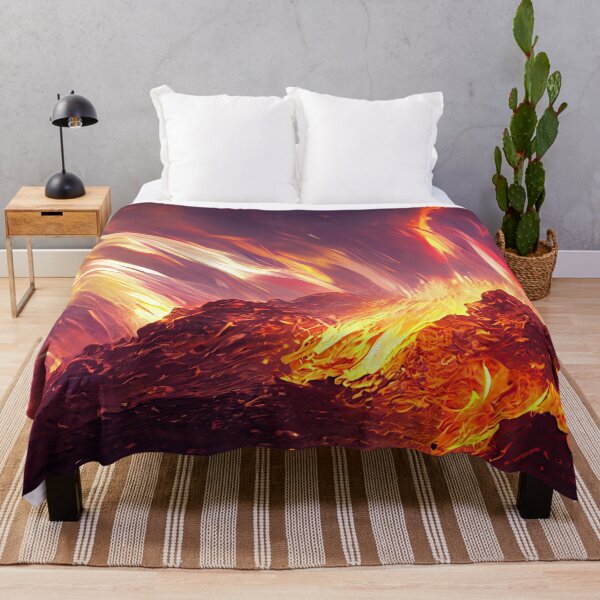 Item preview, Fascinating Flaming Fumes - 4K Wallpaper Landscape of Volcano Lava Fire and Flames, Pyro designed and sold by Fregoulix.