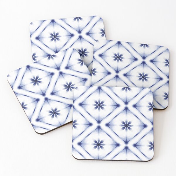 Item preview, Floral Blue Indigo Tie Dye Floral Shibori Pattern  designed and sold by Tamas Das.