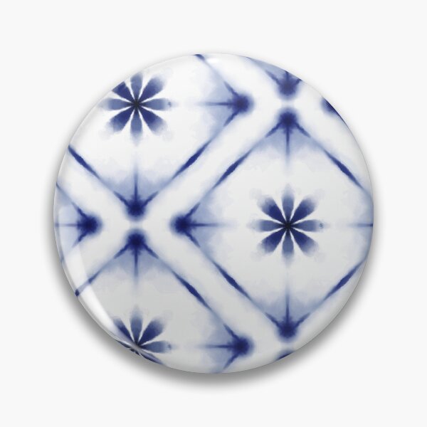 Item preview, Floral Blue Indigo Tie Dye Floral Shibori Pattern  designed and sold by Tamas Das.