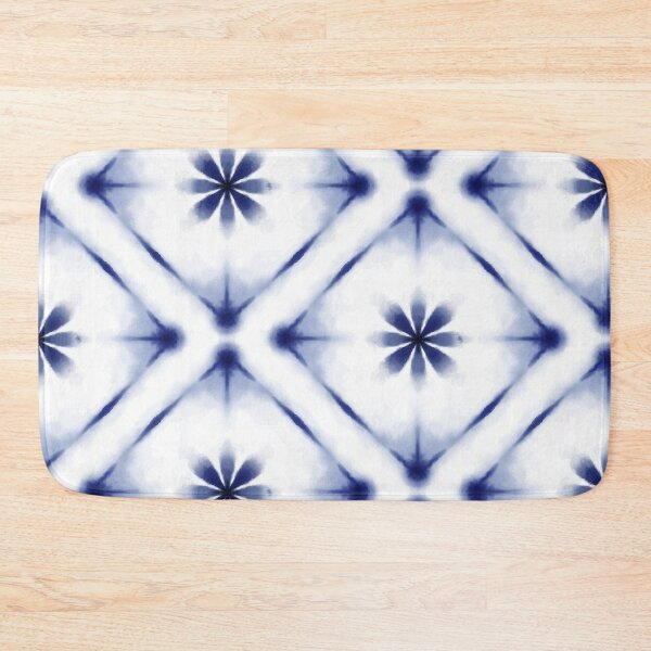 Item preview, Floral Blue Indigo Tie Dye Floral Shibori Pattern  designed and sold by Tamas Das.