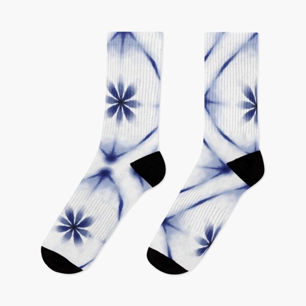 Item preview, Floral Blue Indigo Tie Dye Floral Shibori Pattern  designed and sold by Tamas Das.