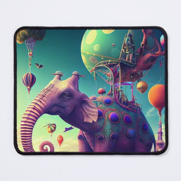 Item preview, Flying punk metaphysic surreal elephant designed and sold by ladarkepoque.