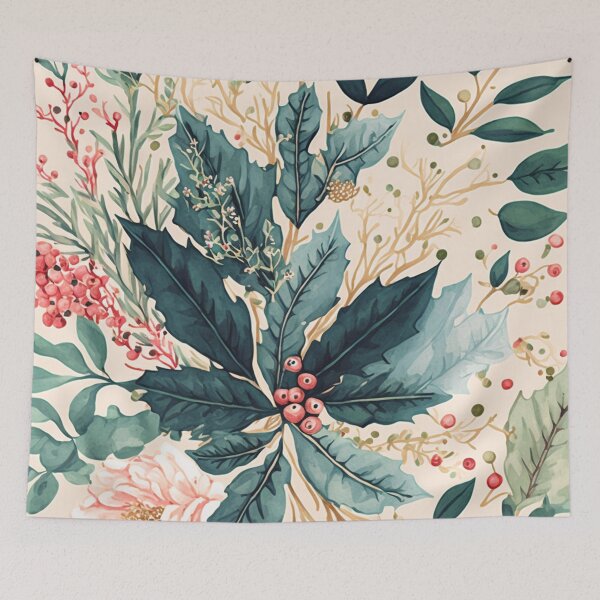 Item preview, Watercolor Christmas mistletoe Design 01  designed and sold by printiesart.