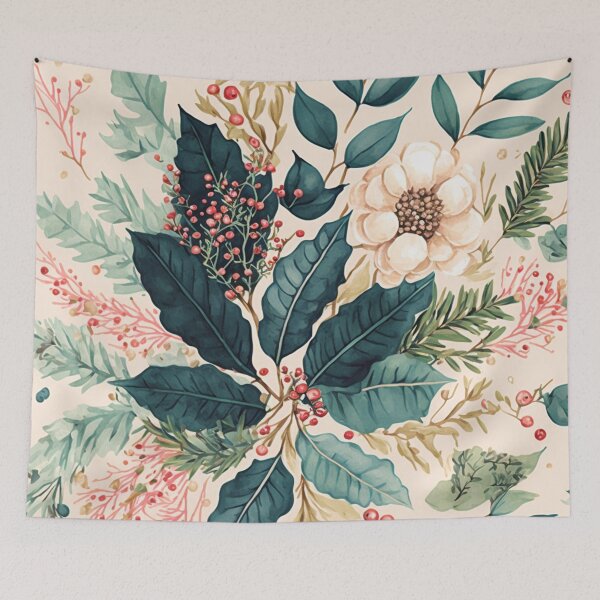 Item preview, Watercolor Christmas mistletoe Design 03 designed and sold by printiesart.