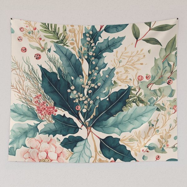 Item preview, Watercolor Christmas mistletoe design designed and sold by printiesart.