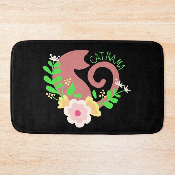 Item preview, Cat Mama.. A cute heart shaped cat silhouette surrounded by colorful flowers designed and sold by ditzy-designs.