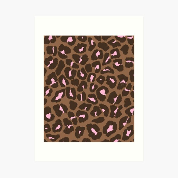 Brown and Pink Leopard Print Art Print for Sale by OneThreeSix