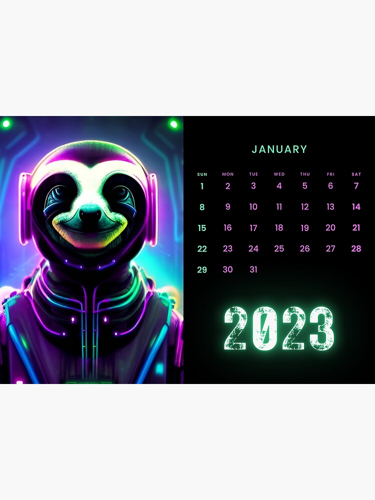 "January 2023 cyberpunk calendar " Poster for Sale by SimonSaysStuff