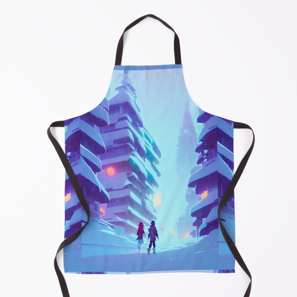 Item preview, Anime Couple Snowy Street Lights Christmas Landscape designed and sold by Trendy-Now.