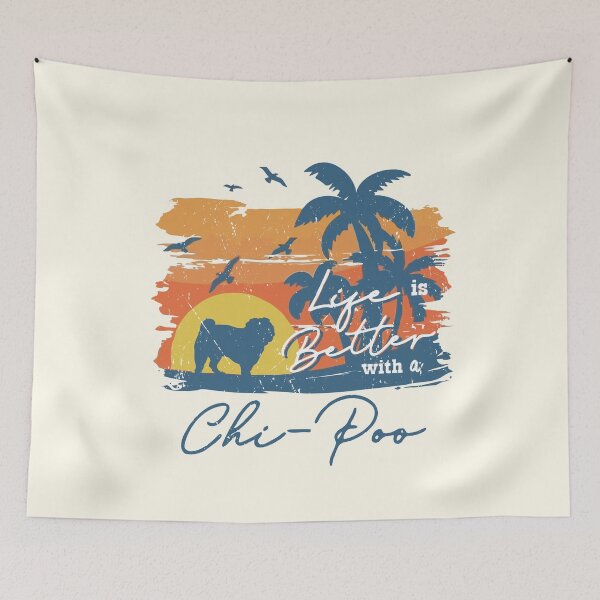 Item preview, Life is Better With Chi-Poo Beach Sunset Retro Vintage designed and sold by rafaeltto.