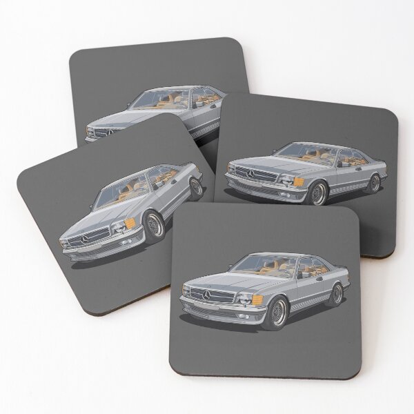 Item preview, German grey German ICON C126 Mercedes 500 SEC Best illustration artwork 1985 designed and sold by SketchNinja.
