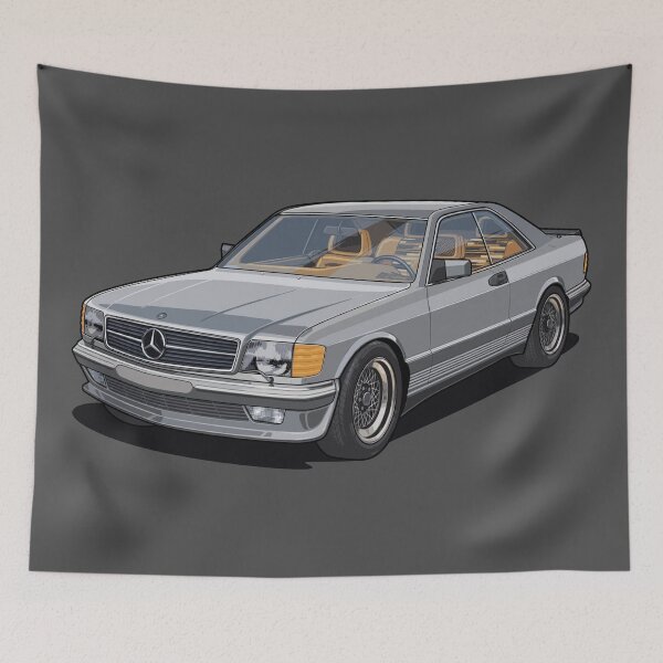 Item preview, German grey German ICON C126 Mercedes 500 SEC Best illustration artwork 1985 designed and sold by SketchNinja.