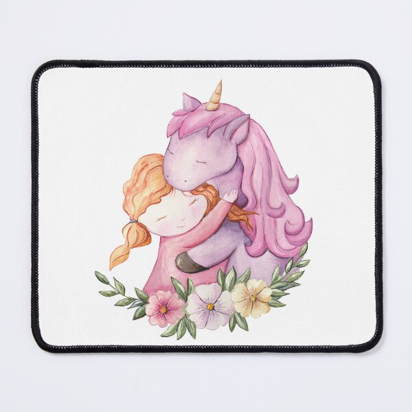 Item preview, Cute unicorn with a girl in flowers designed and sold by cutefairyland.