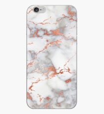 Vinilo o funda para iPhone Rose Gold Glitter White Marble